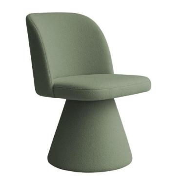 Imagem de Cadeira de Jantar Giratória Liz Bouclé Verde Claro - Nexta Casa