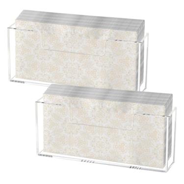 Imagem de Suporte de guardanapo de acrílico, suporte de toalha de mão descartável para banheiro, mesa de jantar bandeja de guardanapo para casa, restaurante, cozinha, pacote com 2