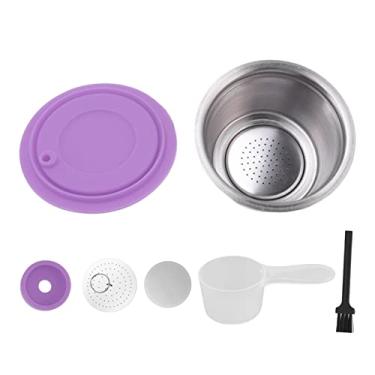 Imagem de YOUTHINK Conjunto de Cápsulas de café Recarregáveis ​​de Aço Inoxidável Com Tampa de Silicone, Cápsulas de café Reutilizáveis ​​para, Perfeitas para Uso Doméstico e No Escritório (Roxo)