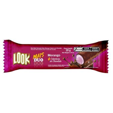 Imagem de Chocolate Look Mais Duo Morango com Cobertura de Chocolate 20g