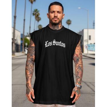 Imagem de Regata Machao Los Santos 100% Algodão 30.1 Premium Verão - AL7, Preto,