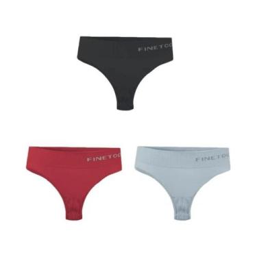 Imagem de Conjunto De 3 Calcinhas Sem Costura De Cintura Alta Para Mulheres FINE