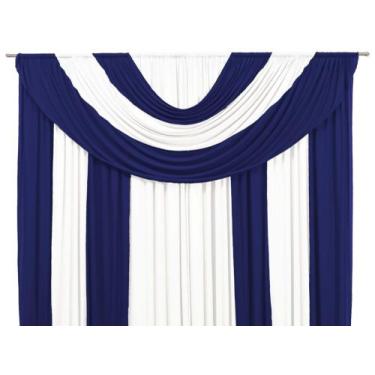 Imagem de Cortina Suprema Malha Com Bandô 2 Cores 2,00x 1,70m Decoração Para Cas