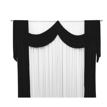 Imagem de Cortina Kátia Com Bandô Duplo Malha 2 Cores 2,00 x 1,70m Decoração Par