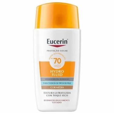 Imagem de Protetor Solar Facial com Cor Eucerin Hydro Fluid FPS70 50ml Média-Unissex