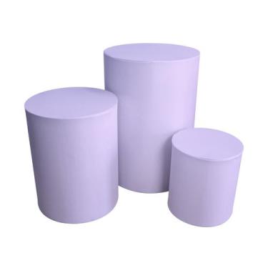 Imagem de Trio Capas Para Cilindro Versátil Candy Color Lilás  C/ Elástico - Fab