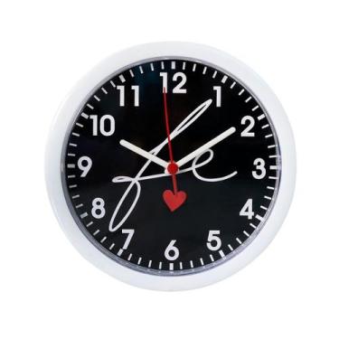 Imagem de Relógio de parede de plástico 25cm fé - EQP PRESENTES