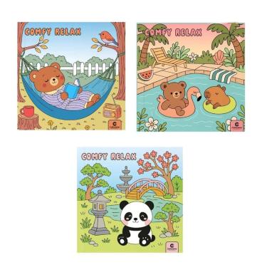 Imagem de Kit com 3 Livros de Colorir Culturama