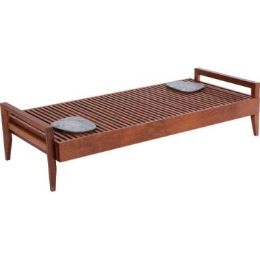 Imagem de Mesa Retangular Tramontina Mood em Madeira Jatobá FSC com Braços Baixo