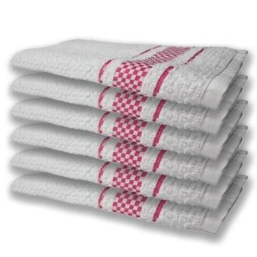Imagem de 6 Panos De Prato Atoalhado Felpudo 370G/M² Premium Rosa - TOALHAS SHOW
