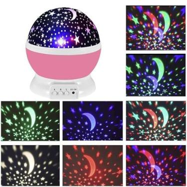 Imagem de Luminária Projetor de Estrelas Abajur Rotatitva Quarto Infantil Crianç