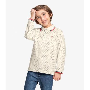 Imagem de Polo Infantil Manga Longa Trick Nick Bege, 6, Bege