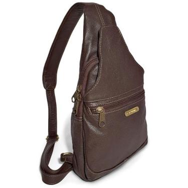Imagem de Bolsa Transversal Masculina Couro Le Voyage Viagem Passeio, Marrom