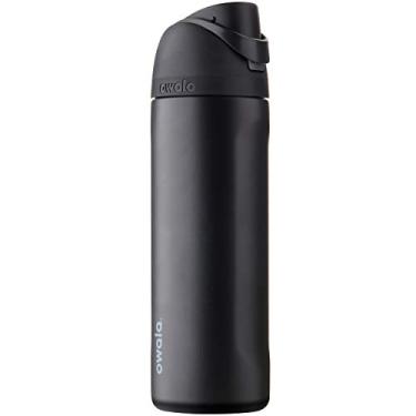 Imagem de Owala Garrafa de água de aço inoxidável FreeSip com tampa de botão, 710 ml, Very, Very Dark