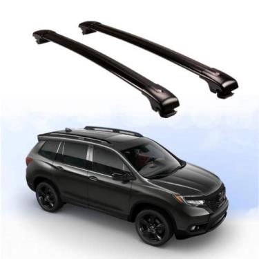 Imagem de UDP 2 peças barras transversais ajustáveis barras transversais trilho de telhado bagageiro barra de rack de teto com trava preta se encaixa para Honda Passport 2019 2020 2021