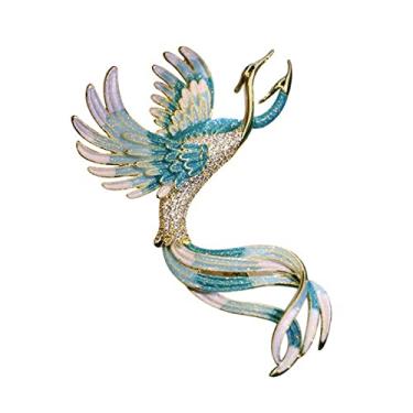 Imagem de KIZQYN Broche feminino feito à mão broche fino pino em forma de fênix broche de personalidade de luxo suéter xale acessórios de vestido acessório de fantasia