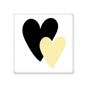 Imagem de Pedra de parede com citação de coração dupla feita à mão, azulejo de cerâmica brilhante para banheiro e cozinha