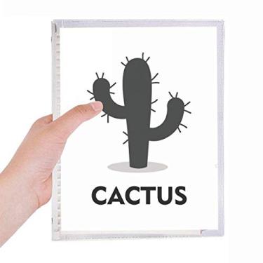 Imagem de Caderno de suculentas de planta verde cacto, diário de folhas soltas recarregável