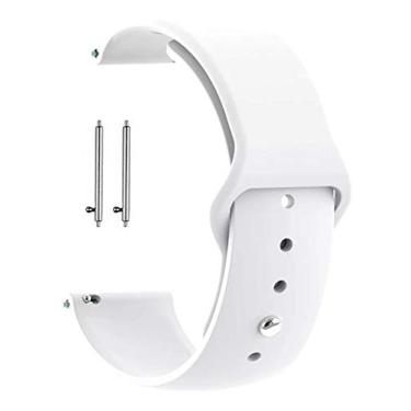 Imagem de Pulseira Compatível com Amazfit Gts/Bip 44mm De Silicone 20mm Macia (Branco)