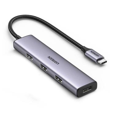 Imagem de Hub Adaptador Ugreen Usb C P/4 Porta Usb 3.0 Alta Velocidade
