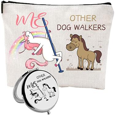 Imagem de Outro andador de cachorro, outro unicórnio para andador de cães, bolsa de maquiagem para caminhante de cachorro, presentes de caminhada para mulheres, ideias de para