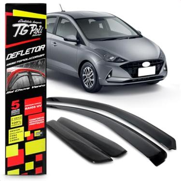 Imagem de Calha Chuva Defletor Inteiriça Slim Hb20S Sedan 4 Portas 2020 2021 2022 2023 Fumê 100% Acrílico