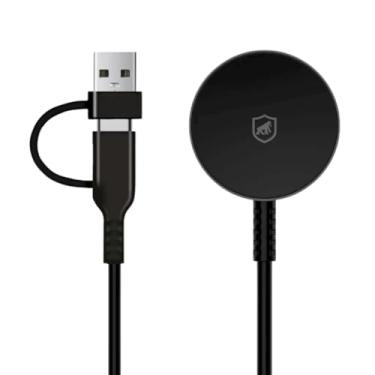 Imagem de Gshield Carregador Wireless 2,5W Tipo-C com Adaptador USB-A Cabo de 1M para Samsung Galaxy Watch, Preto
