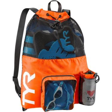 Imagem de TYR, Mochila Big Mesh Mummy para natação, academia e treino, Laranja, Único