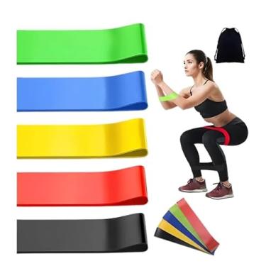 Imagem de Kit 5 Faixas Elasticas Mini Band Para Exercício Funcional Corpo Todo Alongamento Musculação Faixa De Borracha Academia Faixa Elastica Para Treino Em Casa Ginastica Pilates Fisioterapia e Yoga Premium