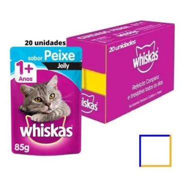 Imagem de Caixa C/20 Whiskas Sachê Peixe Jelly Para Gatos Adultos 85g