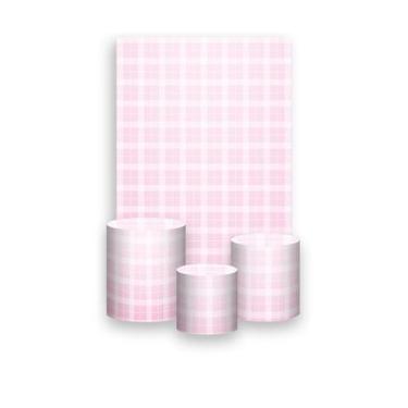 Imagem de Painel De Festa Vertical 1,50 x 2,20 + Trio De Capas Cilindro - Xadrez