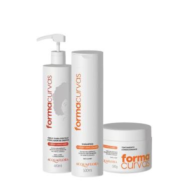 Imagem de Kit Acquaflora Forma Curvas Shampoo Tratamento Condicionante e Creme d