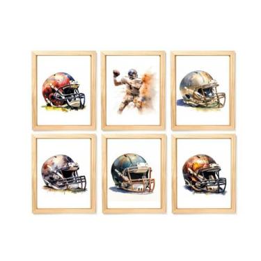 Imagem de Kit quadro infantil futebol americano decorativo quarto criança bebê m