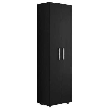 Imagem de Armário Multiuso 2 Portas 4 Prateleiras Isis Preto - Pallazio