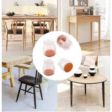 Imagem de 16 Protetores Para Pé De Cadeiras Silicone Flex Com Feltro P - VMLCasa