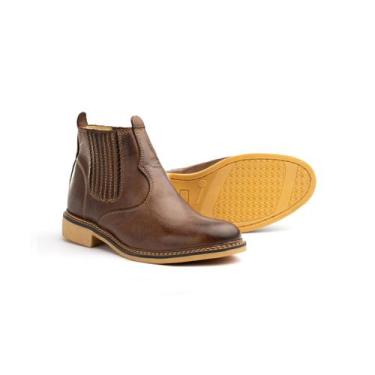 Imagem de Botina Bota Country Masculina Couro Butina Confortável Confiável Durab