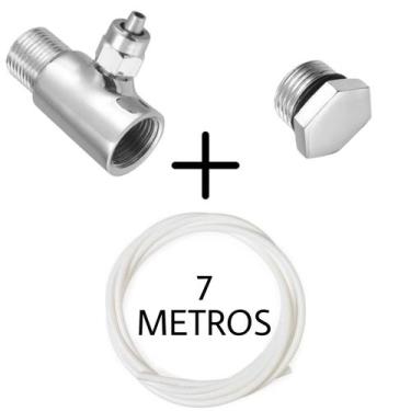 Imagem de Adaptador T Conexão Filtro Purificador de Água com Tampão e Mangueira 