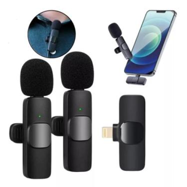 Imagem de Microfone Sem Fio Duplo Lapela Profissional iPhone Android Wireless Ti