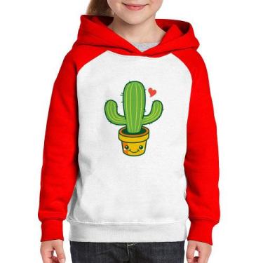 Imagem de Moletom Infantil Cacto Coração - Foca na Moda, Branco, Vermelho, 4