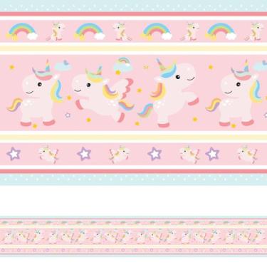 Imagem de Faixa Decorativa Adesiva Infantil Unicornio 20mx10cm - Quartinhos