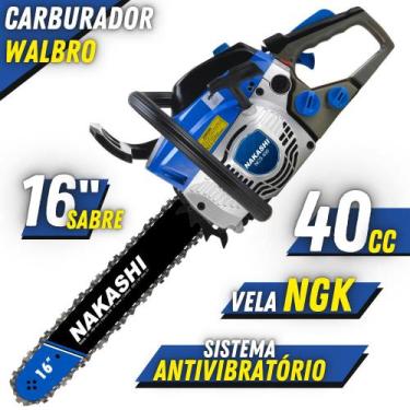 Imagem de Motosserra Profissional Nakashi NCS-400 40,1cc Sabre 16 Polegadas Com 