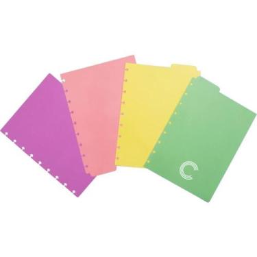 Imagem de Caderno Inteligente Divisórias Médio Pastel com 4 Unidades