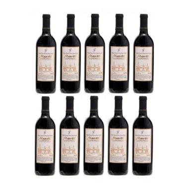 Imagem de Kit 10 Garrafas Vinho Tinto Suave Bordô Vinícola Masotti