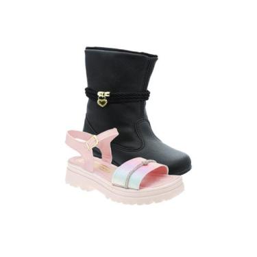 Imagem de Sandalia Feminina e Bota de Menina - KIT 2 PARES Tam 28 ao 34 - sapati