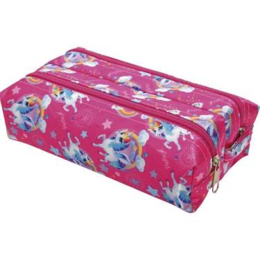 Imagem de Estojo Feminino de Cetim Duplo Sortido  Pacote com 4 Unidades - Reflex