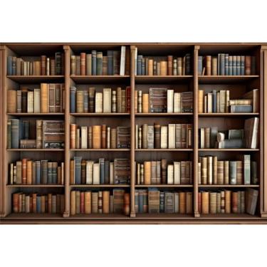 Imagem de DORCEV Biblioteca de 3 x 2,1 m, estante fotográfica, pano de fundo, biblioteca, escritório, sala de estudo, foto de fundo, videoconferência, escola, aula, pôster, faixa, papel de parede, retrato,