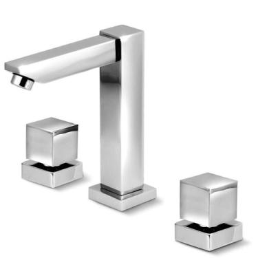Imagem de Torneira Misturador Lavatório Pia Quadrado Luxo Metal - Furkin 