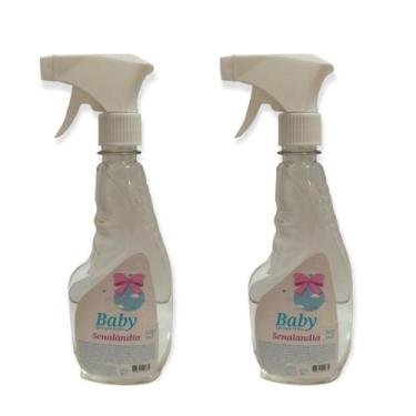 Imagem de 2 Facilitador de Passar Roupa Baby Água Perfumada Borrifador 500ml Mar