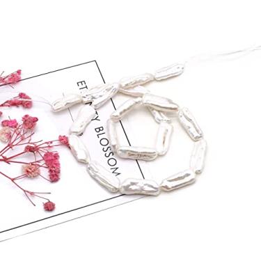 Imagem de Contas de pérolas barrocas naturais irregulares cultivadas em água doce pérolas soltas para mulheres faça você mesmo brincos de joias 36.1 cm 7x20-8x22mm