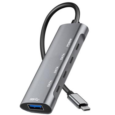 Imagem de VIENON Hub USB C 3.1 de 5 Gbps, estação de ancoragem para laptop USB C com dados USB-C de 3 5 Gbps, 1 USB A de 5 Gbps e 1 PD 60W compatível para MacBook Pro, iMac, iPad Pro, iPhone 16/15, Galaxy S24 e